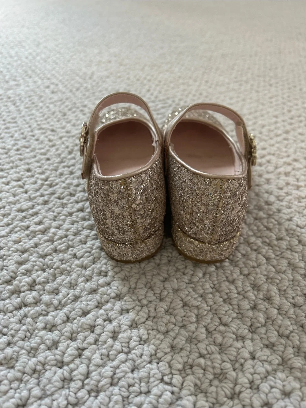 Kelly & Katie Gold Glitter Mary Jane Flats for Kids